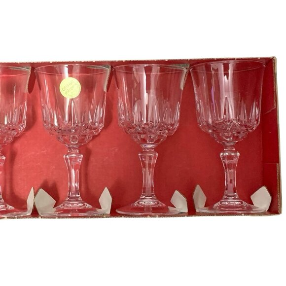 Vintage Cristal DArques France Genuine Lead Crystal Stemware Wine Glass Set of 6 - Picture 4 of 12